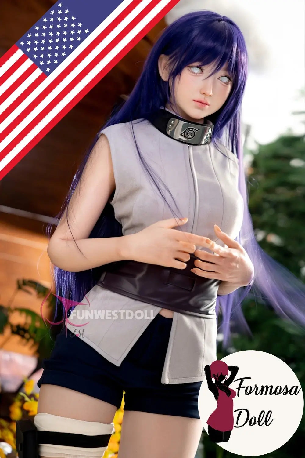 Amy 159 cm - Poupée sexuelle cosplay Hinata Hyuga en silicone