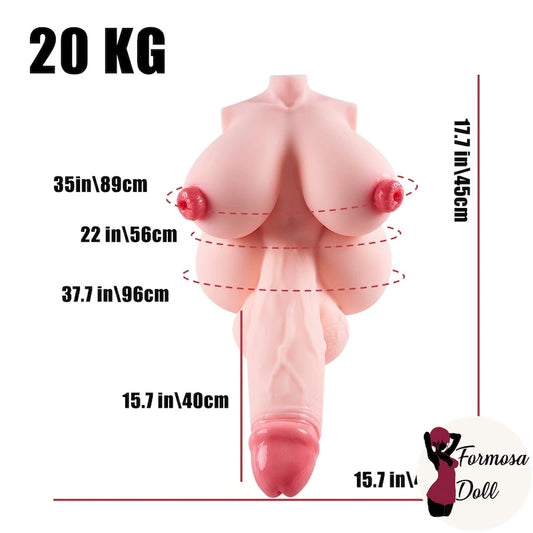 Lucy - 20kg (44LB) Futanari Torso Sex Doll with Deep-Nipple Entry