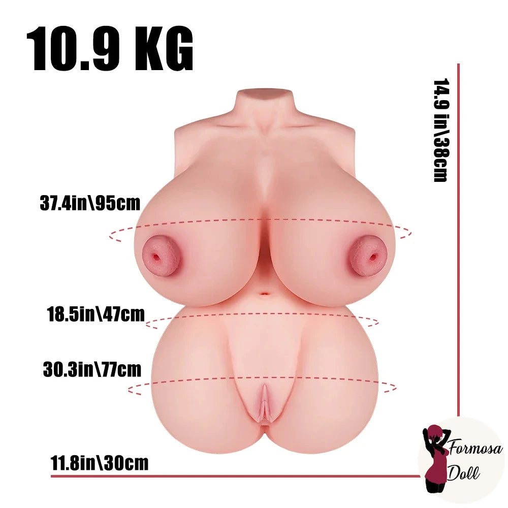 Big Lucy 10,88 kg (23,99 lb) - Poupée sexuelle avec torse masturbateur et pénétration des tétons