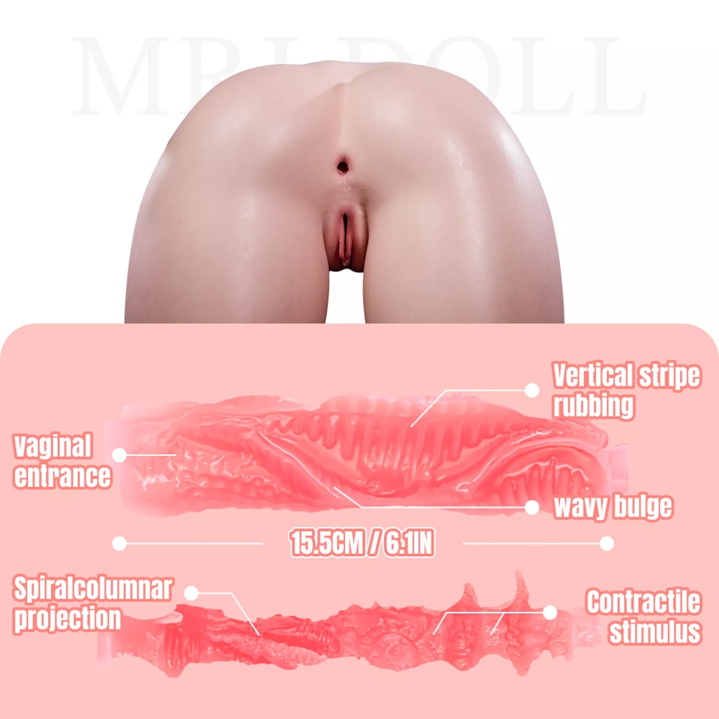 Kate Asian Torso Sex Doll in Silicone with Big Breasts - 105cm