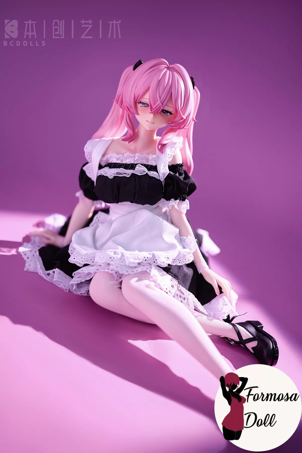 Mina Maid Silicone Mini Sex Doll with Pink Hair - Outfit Included - 63 cm