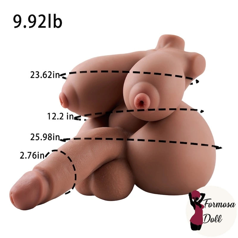 Robin Tan - Mini torse sexuel transexuelle de 4,5 kg (9,92 lb) avec tétons pénétrables