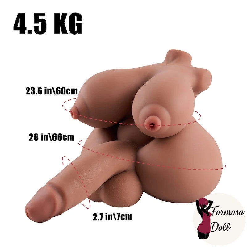 Robin Tan - Mini torse sexuel transexuelle de 4,5 kg (9,92 lb) avec tétons pénétrables