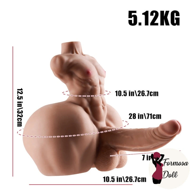 Roger - Mini torse masculin de 5,12 kg (11,28 lb) avec de grosses fesses