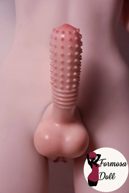 Futanari Sex Doll with Blue Hair - 148cm (4ft85) in Silicone with Custom Willy