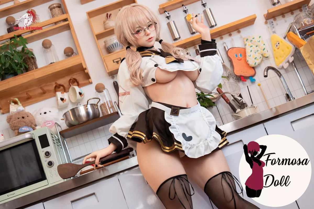 Huiliyi Blonde Asian Silicone Sex Doll with E-Cup Breasts - 160 cm