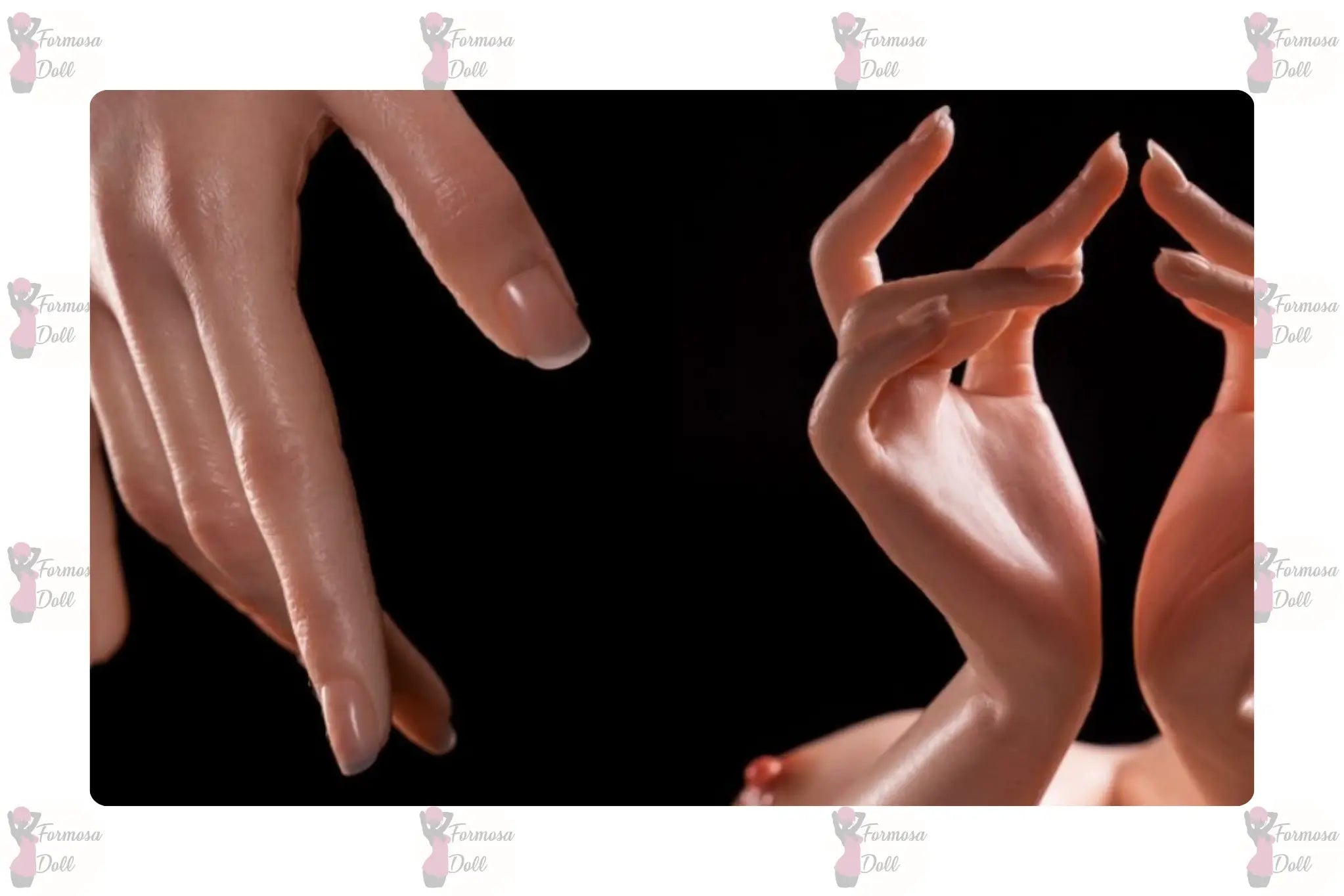 Close-up of hands with a black background