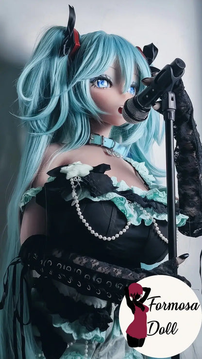 Bambola del sesso Miku Virtual Singer - Stile Diva 148 cm (4 piedi e 85 cm) in silicone di alta qualità
