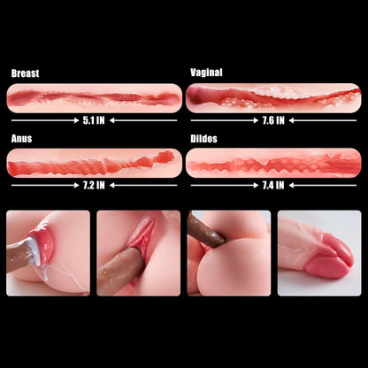 Lucy - Bambola del sesso Futanari da 20 kg (44 libbre) con ingresso profondo del capezzolo