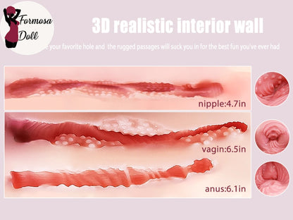 Big Lucy 10,88kg (23,99lbs) - Bambola Sessuale Torso Masturbatore con Penetrazione del Capezzolo