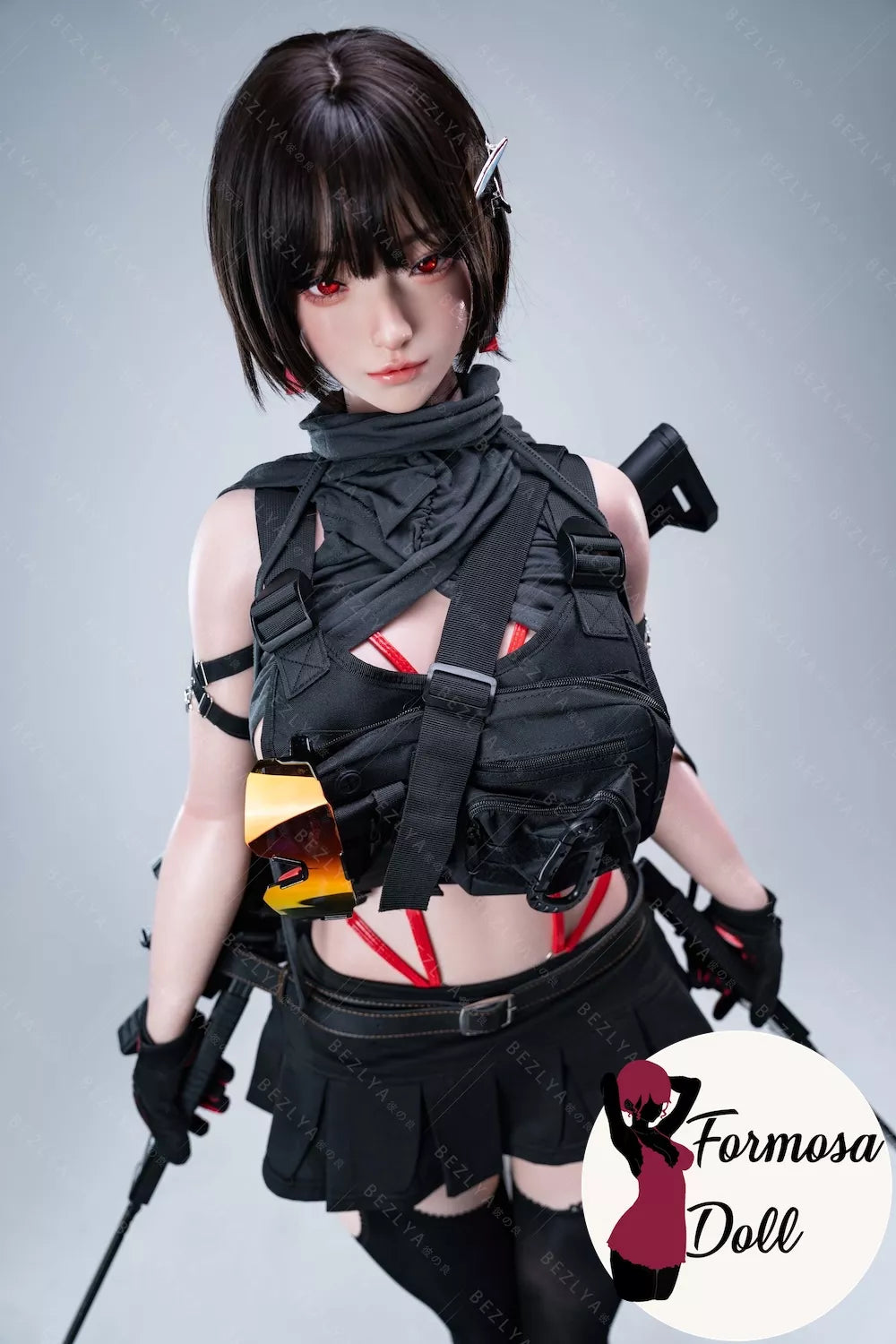 Bletilla Cyber Asian Sex Doll in Soft Silicone with Red Eyes - 163cm