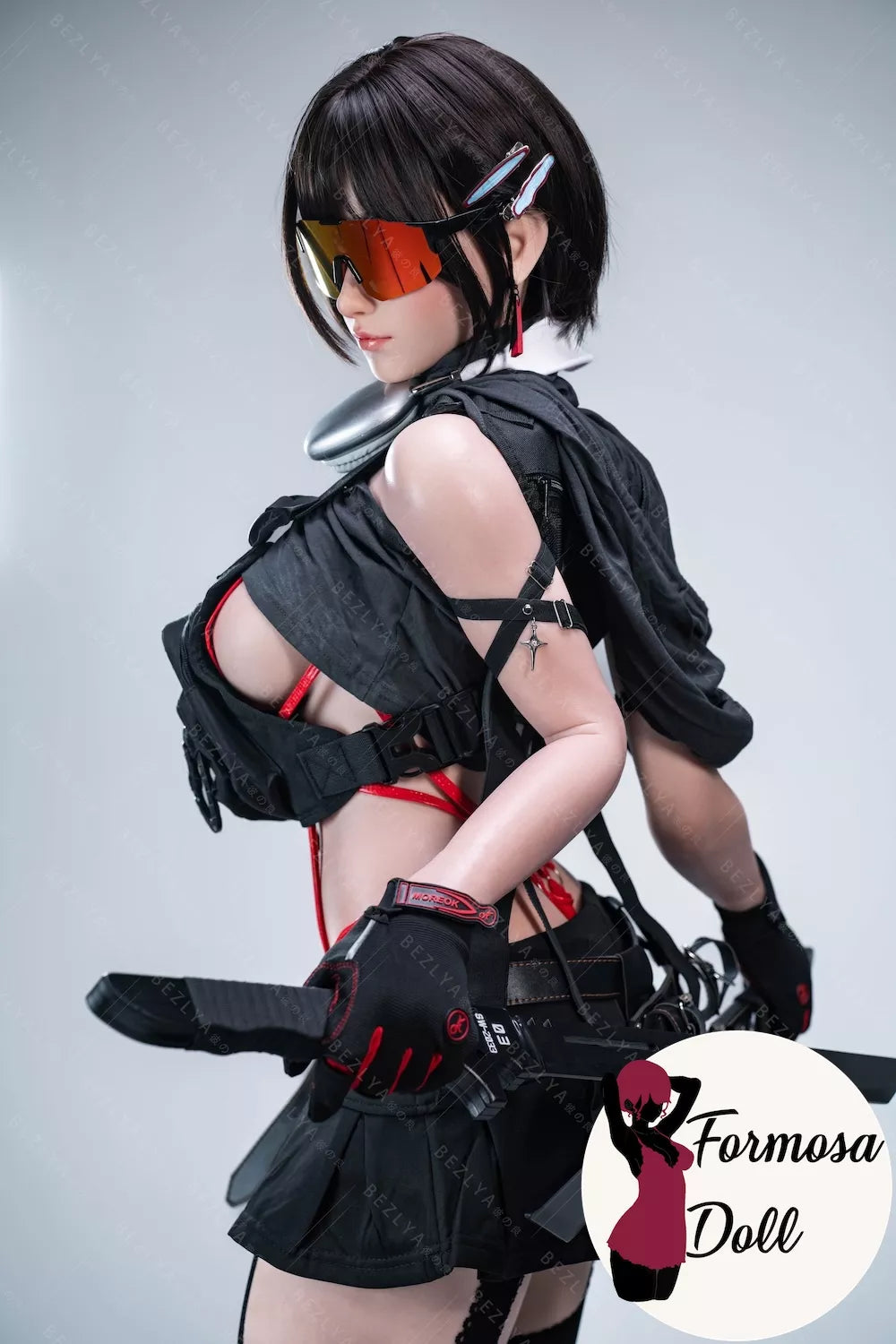 Bletilla Cyber Asian Sex Doll in Soft Silicone with Red Eyes - 163cm