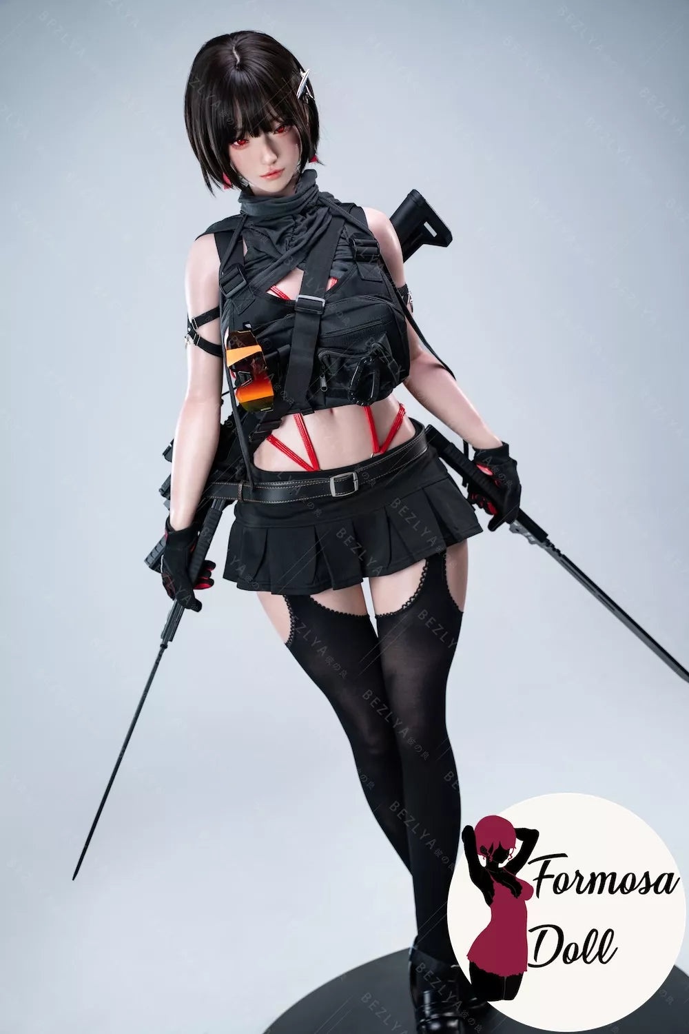 Bletilla Cyber Asian Sex Doll in Soft Silicone with Red Eyes - 163cm