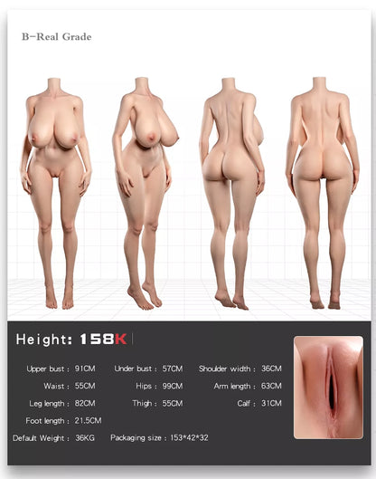 Mei BBW Silicone Sex Doll with Blonde Short Hair - 158 cm
