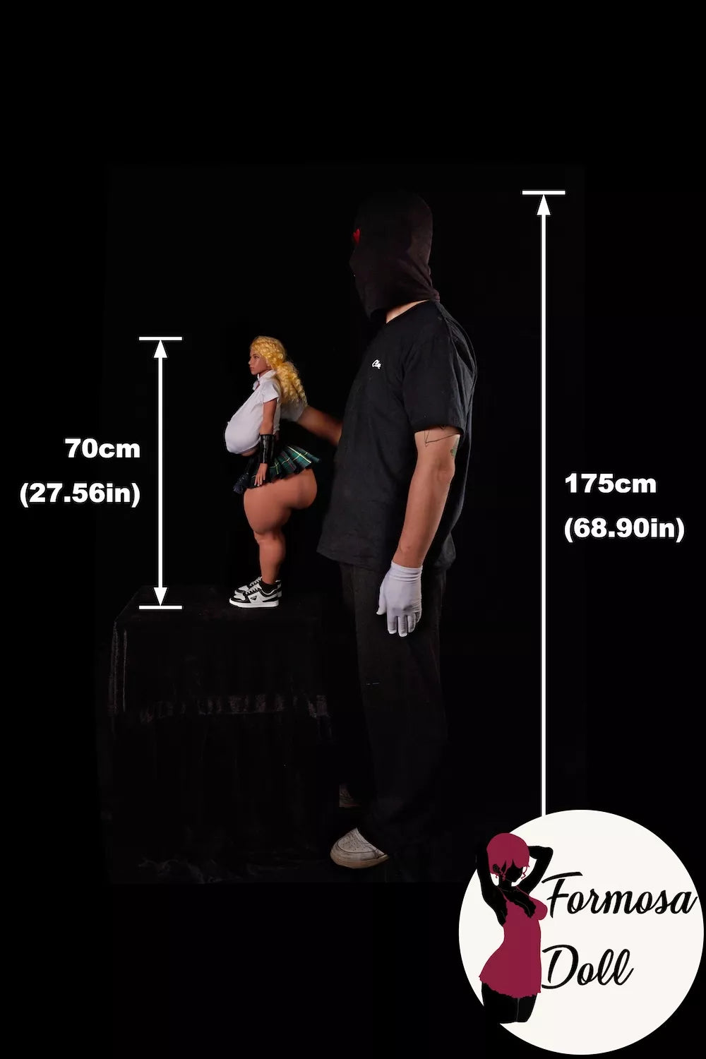 Chace Mini Blonde Ultra Curvy Silicone Sex Doll - 70cm (27.5in)