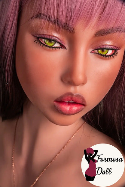 Lillian - Torse sexuel asiatique en TPE 30 kg (66,1 lb) avec tête en silicone et cheveux roses 