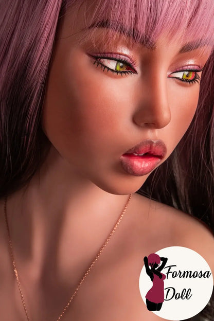 Lillian - Torse sexuel asiatique en TPE 30 kg (66,1 lb) avec tête en silicone et cheveux roses 