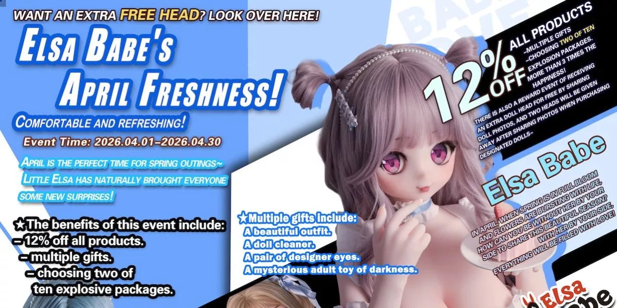Advertisement for Elsa Babe's April Freshness event with product details and discounts.