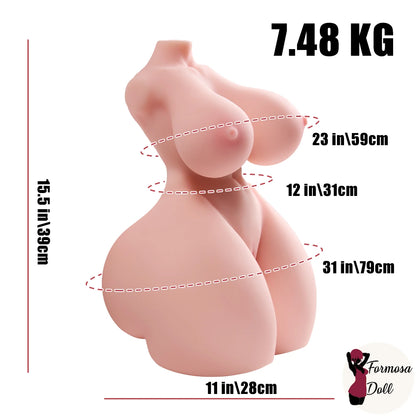 Gala 7,48kg (16,5lbs) - Bambola Sessuale Torso BBW con Curve Realistiche e Pelle Morbida