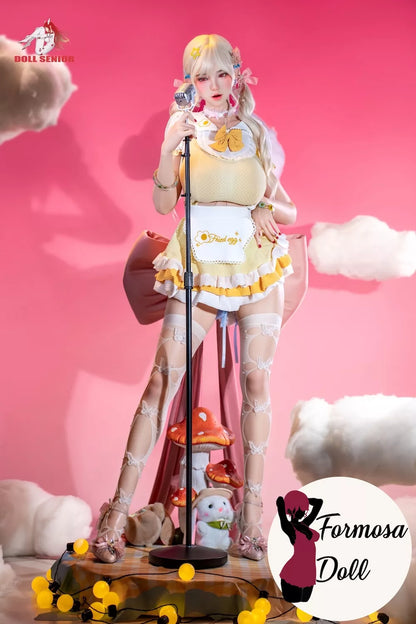 Linsha Blonde Asian Singer Silicone Sex Doll with G-Cup - 170 cm