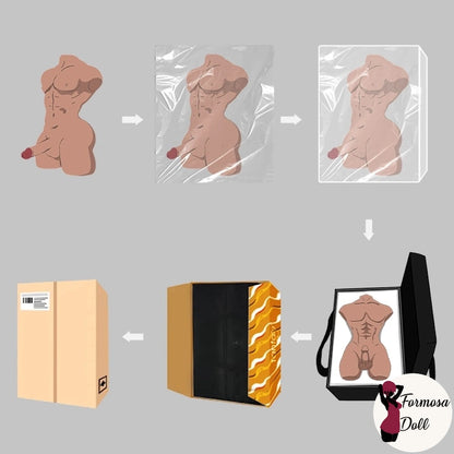 Mark Pro - TPE male sex torso with Silicone Dildo 16.5kg (36.4LB) | EU STOCK