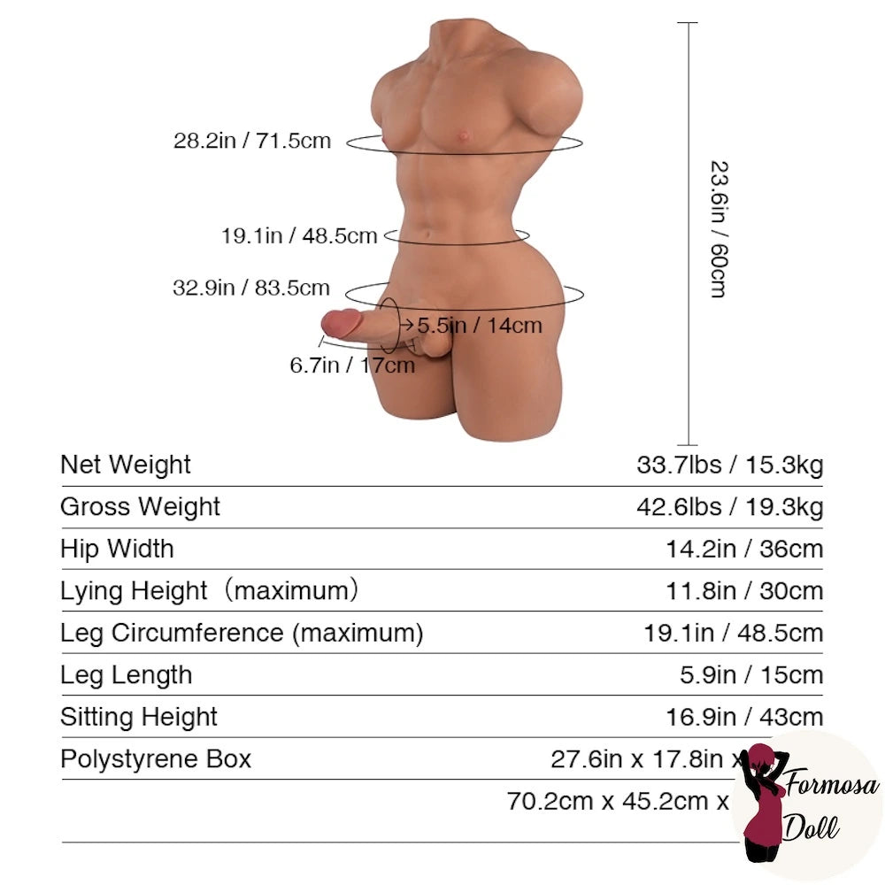 Mark - TPE male sex torso 15.3kg (33.7LB) | EU STOCK
