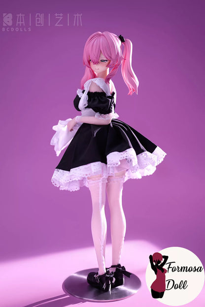 Mina Maid Silicone Mini Sex Doll with Pink Hair - Outfit Included - 63 cm