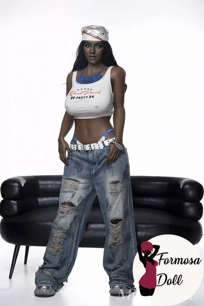Monica Dark Skin Silicone Sex Doll with ROS - 168cm