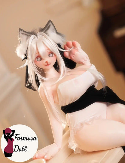 Nicole anthropomorphic kitten silicone sex doll by MRL, realistic feline-inspired design verified by Formosa Doll.