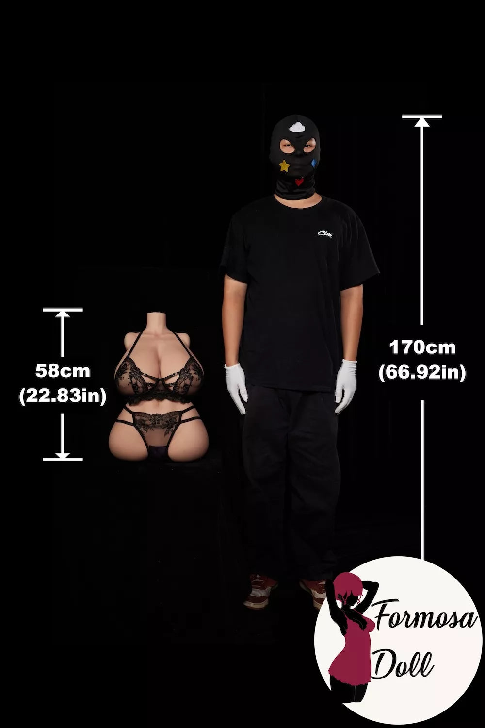 Ultra-Lightweight BBW Sex Torso PW-U58 in Silicone - 58cm