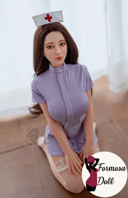 Qing – Poupée sexuelle asiatique en silicone tenue infirmière – 67.5 cm