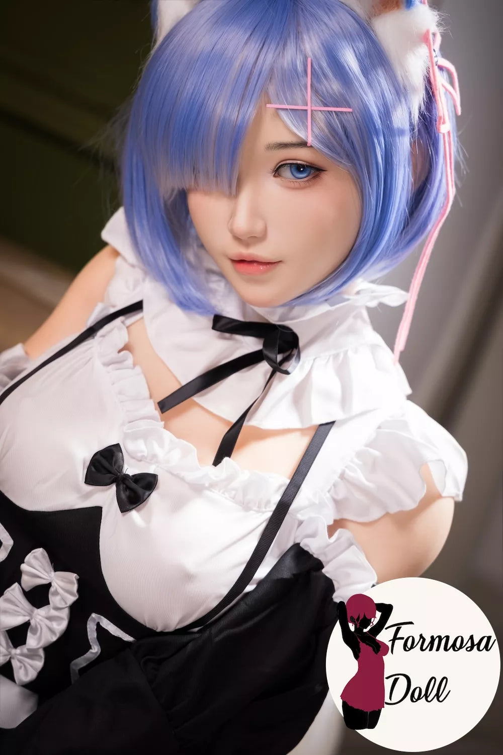 Reem - Rem Cosplay Sex Doll in Silicone by MRLDOLL with Outfit Included - 146cm