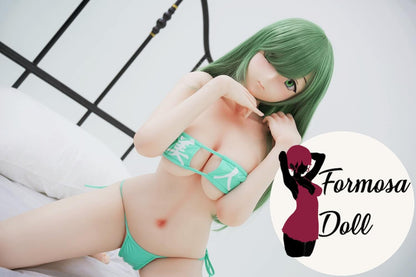 Shiori C – Poupée réaliste aux cheveux verts en silicone souple – 148 cm