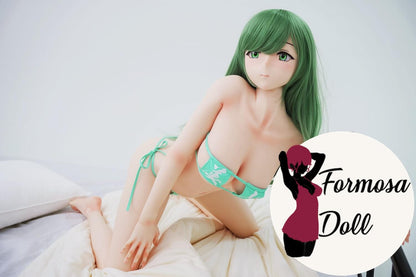 Shiori C – Poupée réaliste aux cheveux verts en silicone souple – 148 cm