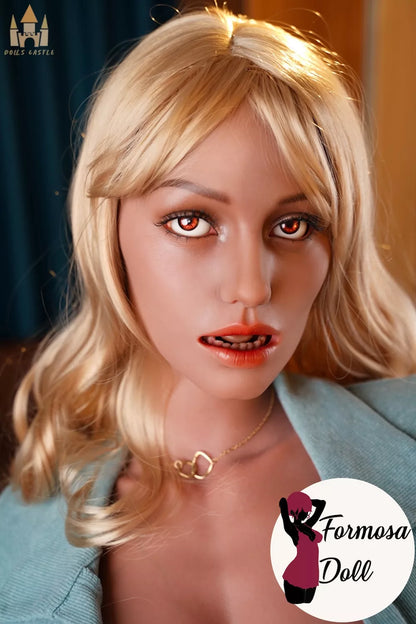 Stella – Sex doll silicone bronzée cheveux blonds – 153 cm