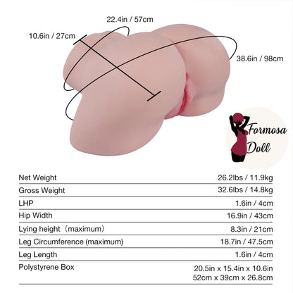 Kylie - Sex Doll Butt with Removable Vagina 11.9kg (26.2LB) | EU STOCK